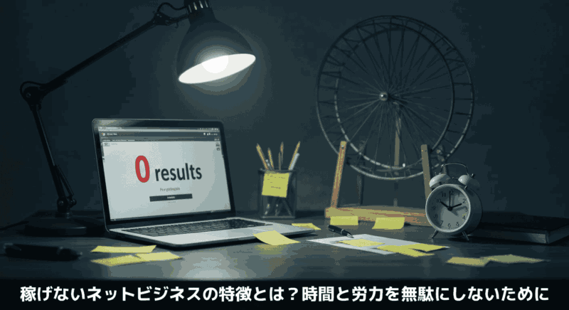 稼げないネットビジネスの特徴とは？時間と労力を無駄にしないために