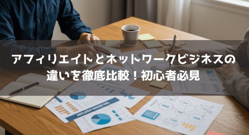 アフィリエイトとネットワークビジネスの違いを徹底比較！初心者必見