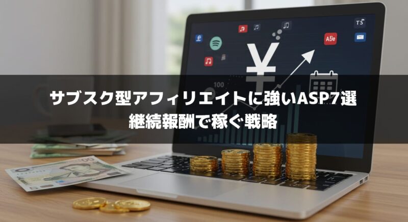 サブスク型アフィリエイトに強いASP7選｜継続報酬で稼ぐ戦略